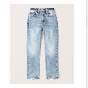 Abercrombie & Fitch High Rise Acid Wash Mom Jeans
